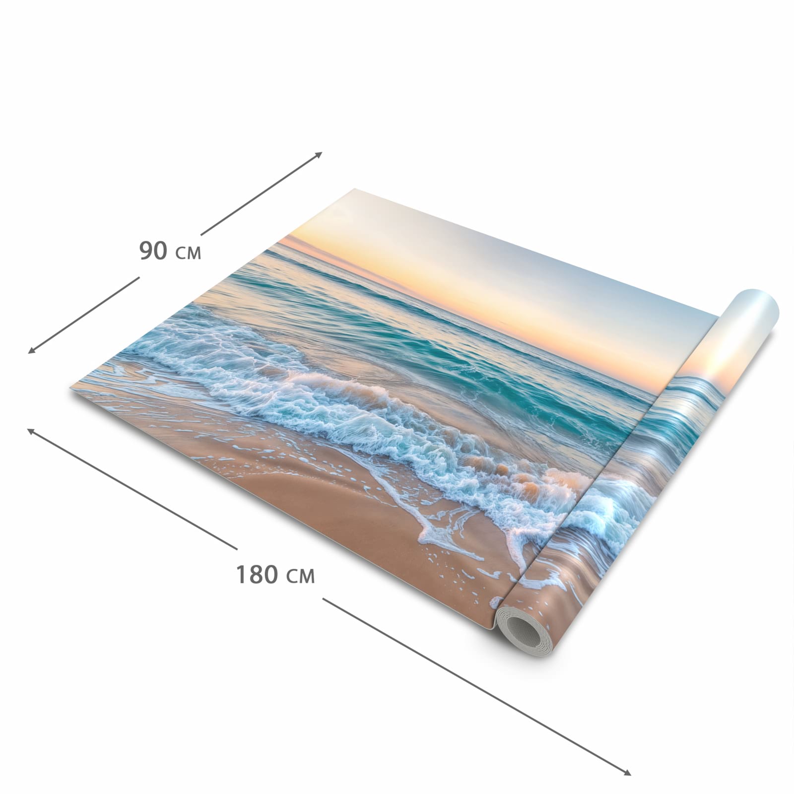 UV-beständiger Küchenteppich mit Motiv Strandhorizont in der Grösse 60x120 cm