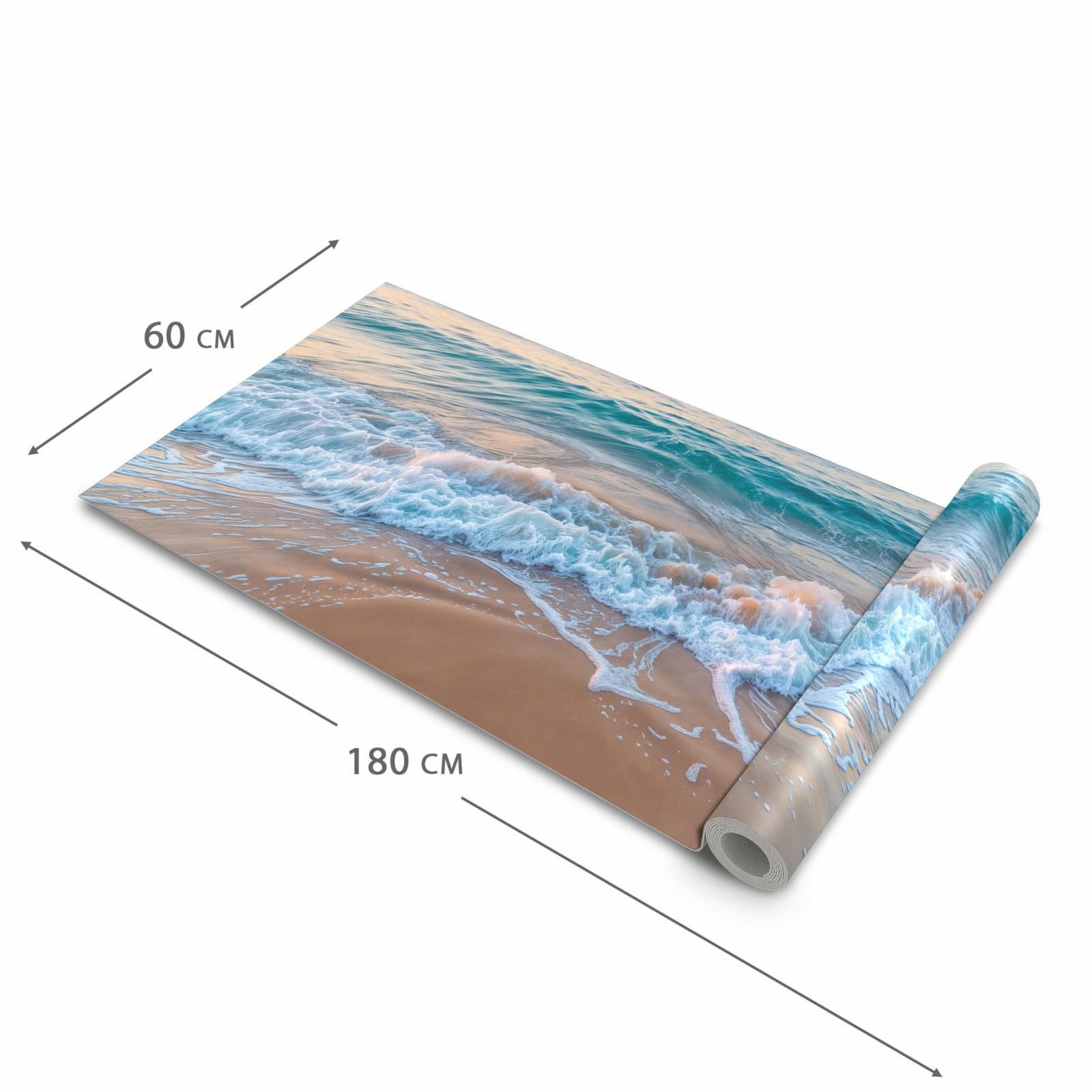 Bodenschonender Küchenläufer nach Maß mit Motiv Strandhorizont in der Größe 60x120 cm