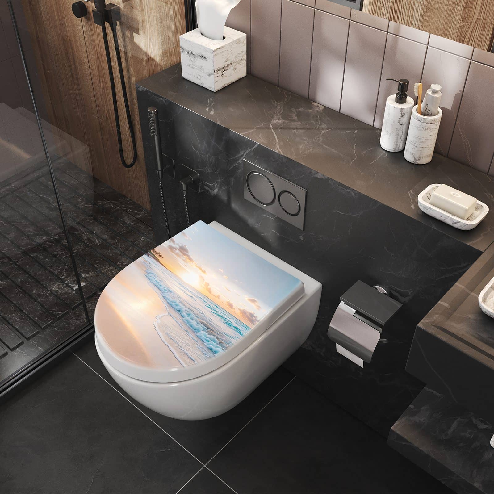 WC-Sitz mit Absenkautomatik Sonnenaufgang Strand