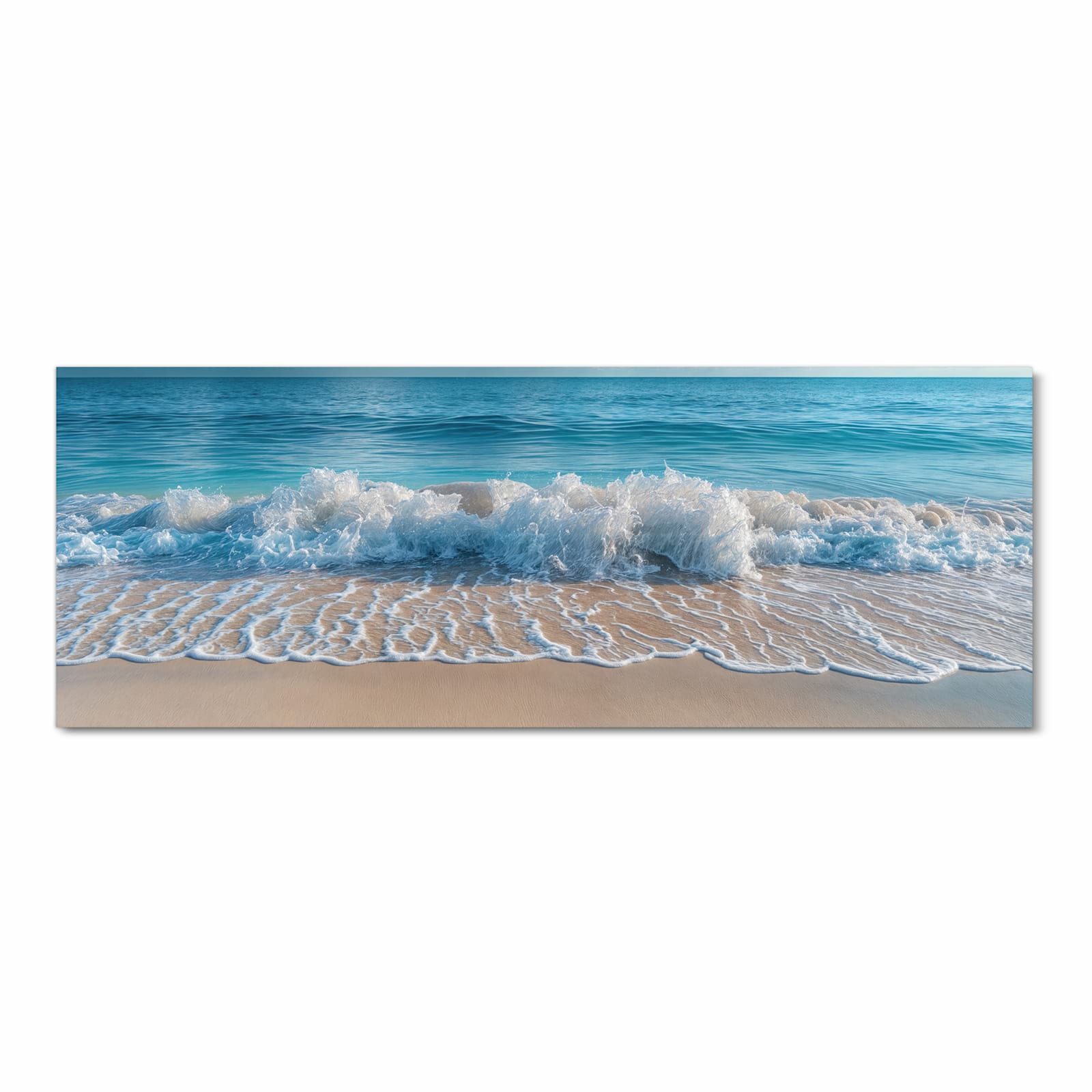 Hygienischer rutschfester Läufer mit Motiv Meereswellen in Frontansicht für den Flur