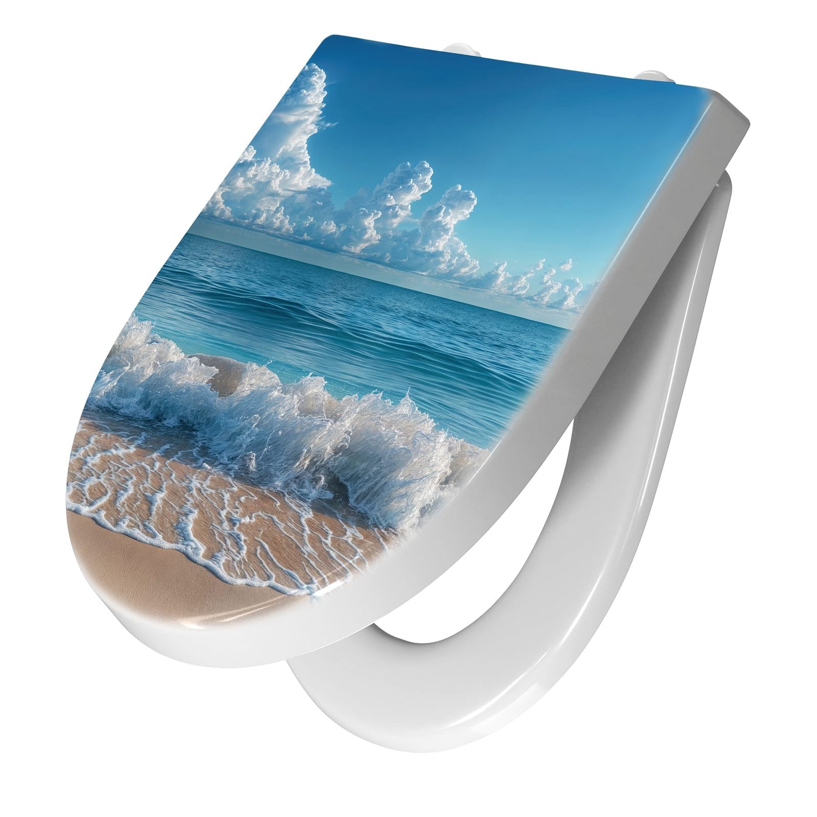 WC-Sitz mit Absenkautomatik Meereswellen