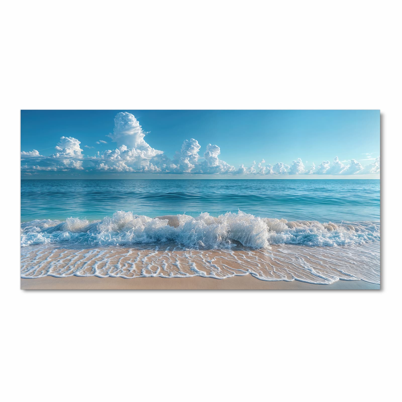 Fleckenresistenter Küchenteppich mit Motiv Meereswellen in Frontansicht