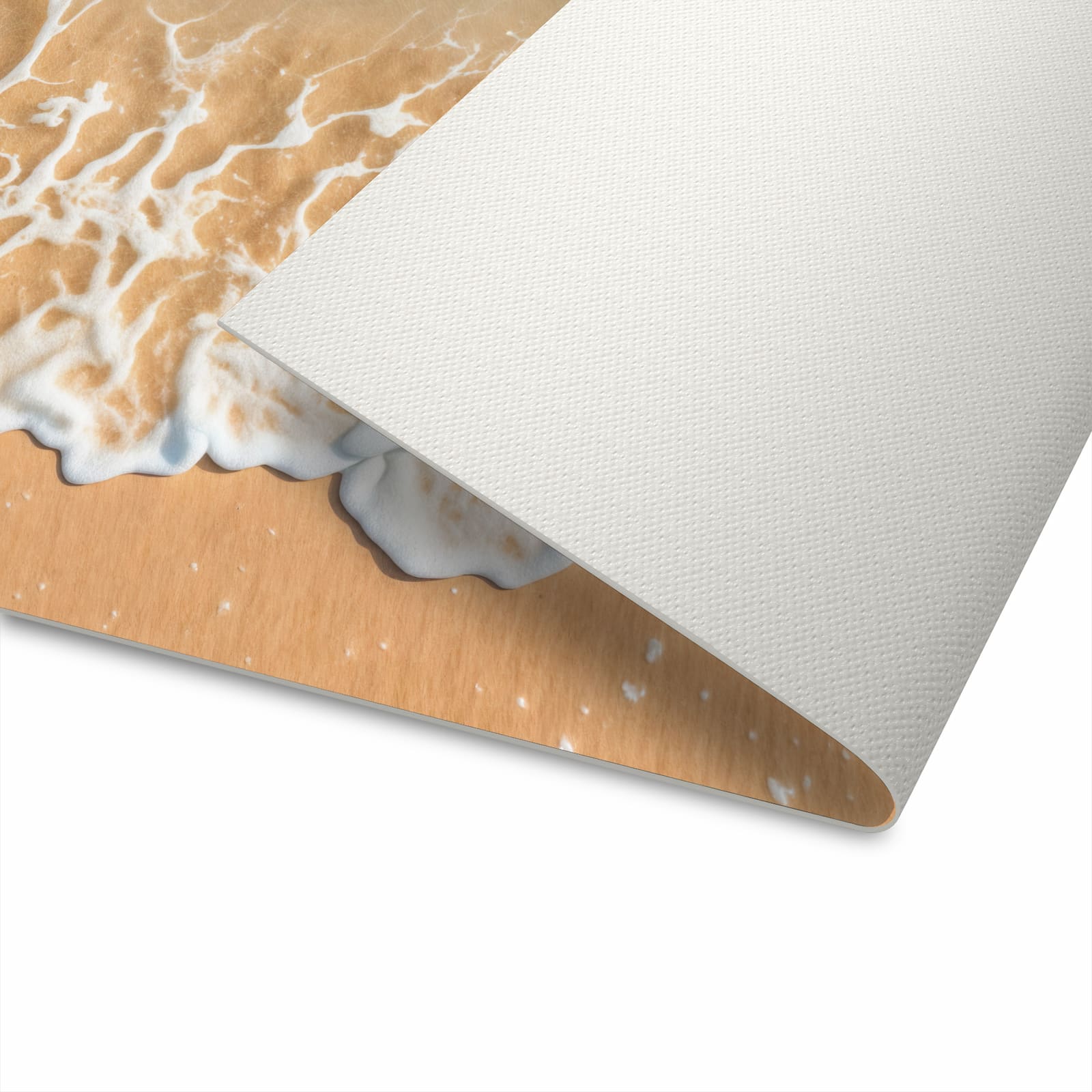 Pflegeleichter Teppich für die Küche mit Motiv Ozeanwellenstrand auf Unterseite