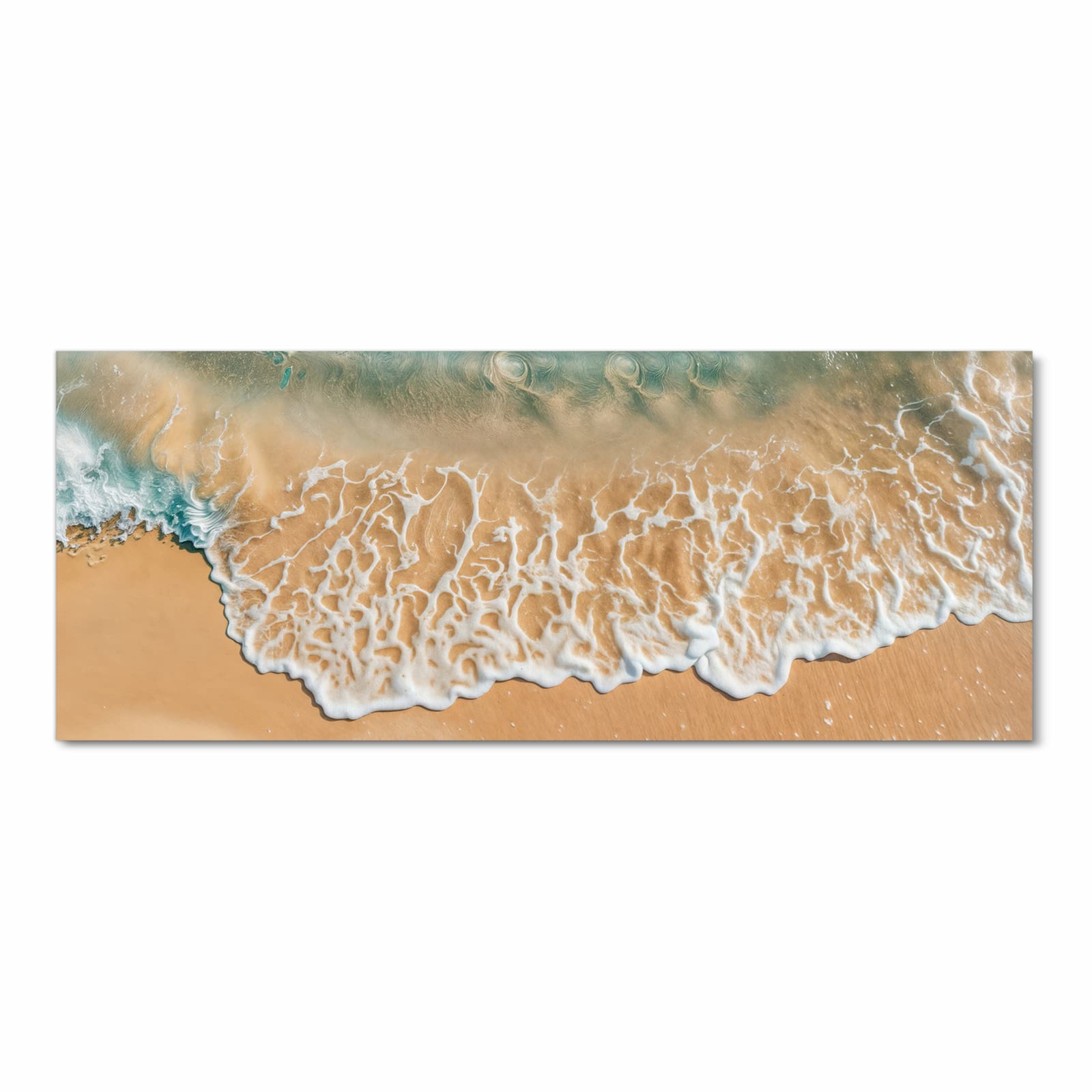 Bodenschonender Küchenteppich mit Motiv Ozeanwellenstrand in Frontansicht