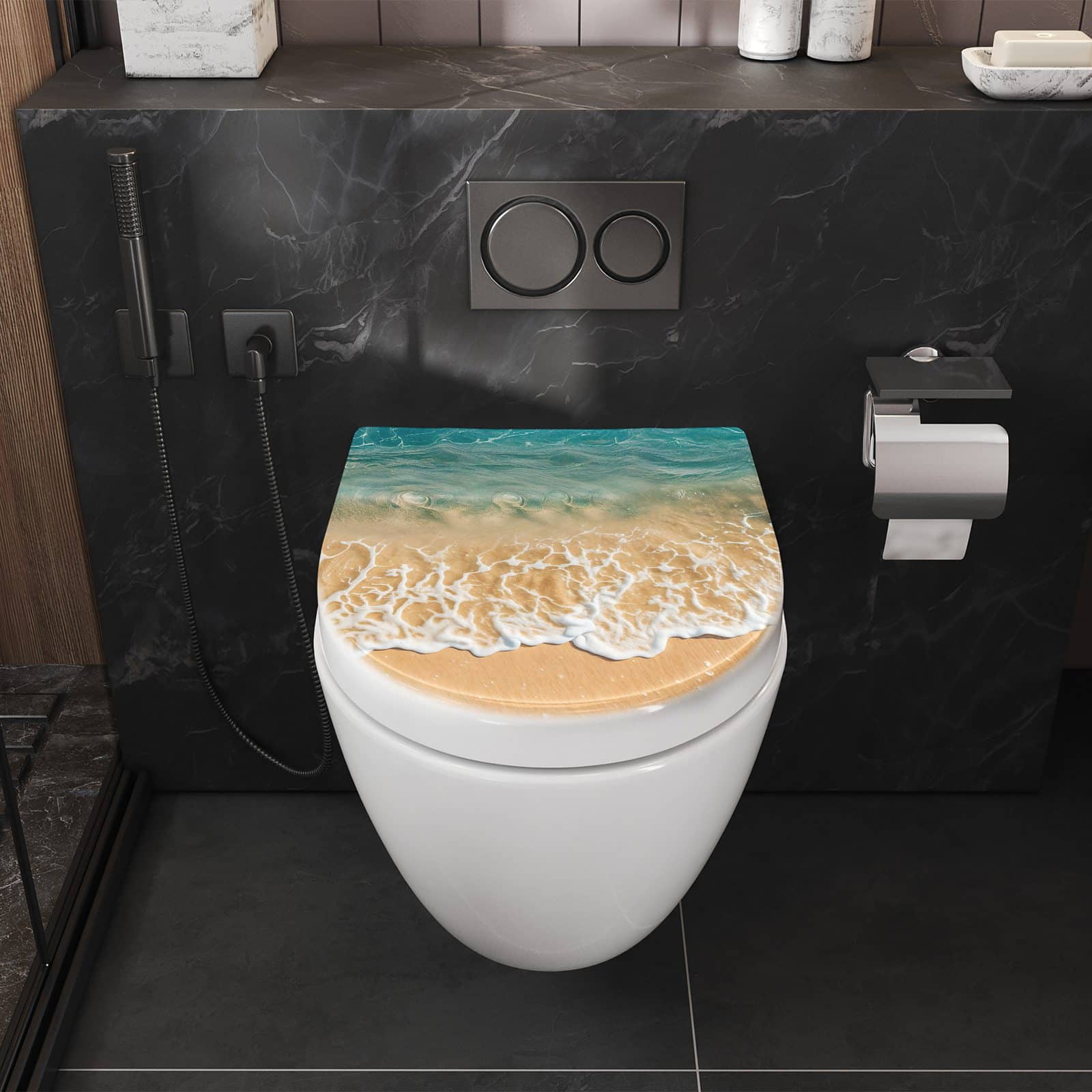 WC-Sitz mit Absenkautomatik Ozeanwellenstrand