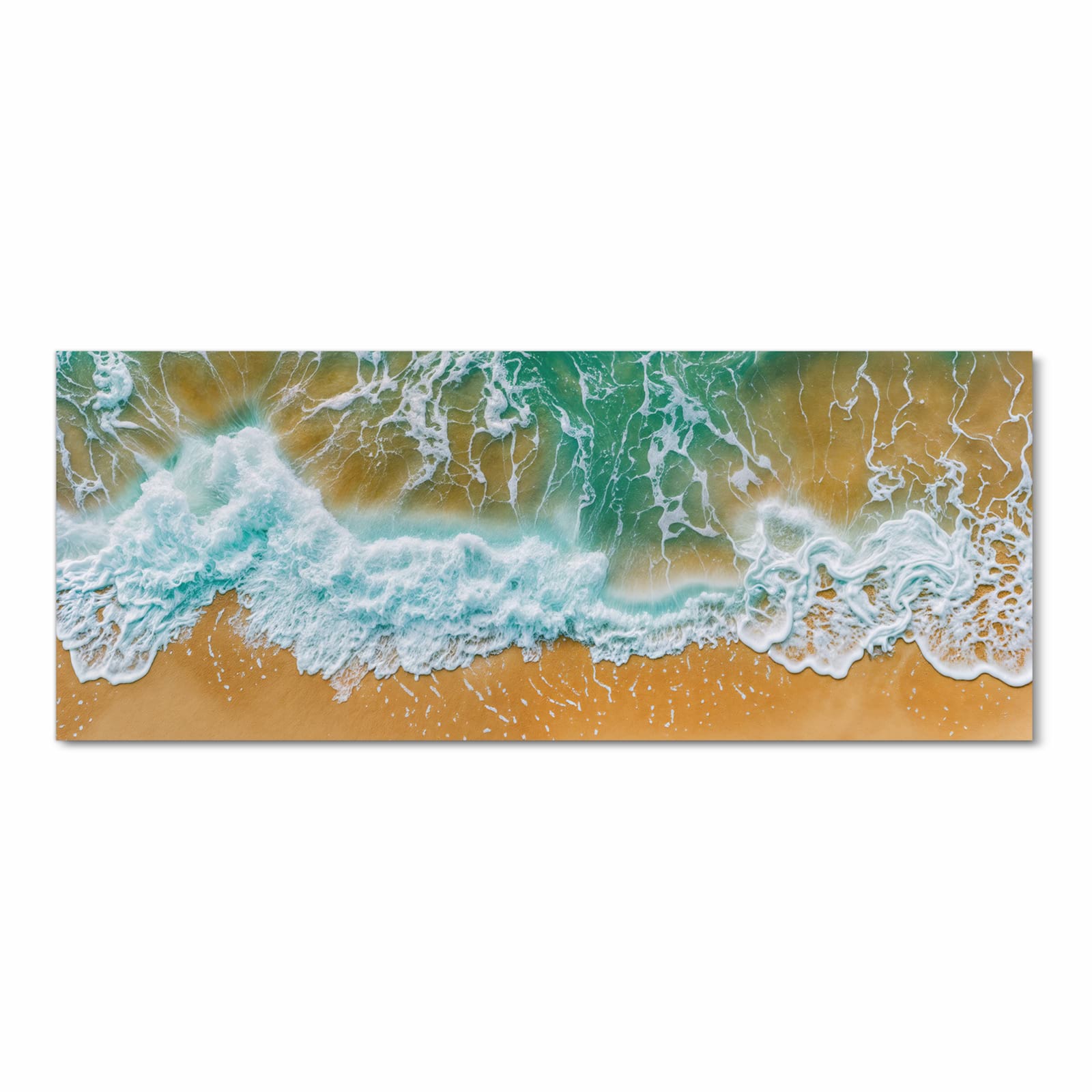 Rutschfester Küchenläufer mit Motiv Meeresbrandung in Frontansicht für sicheren Stand