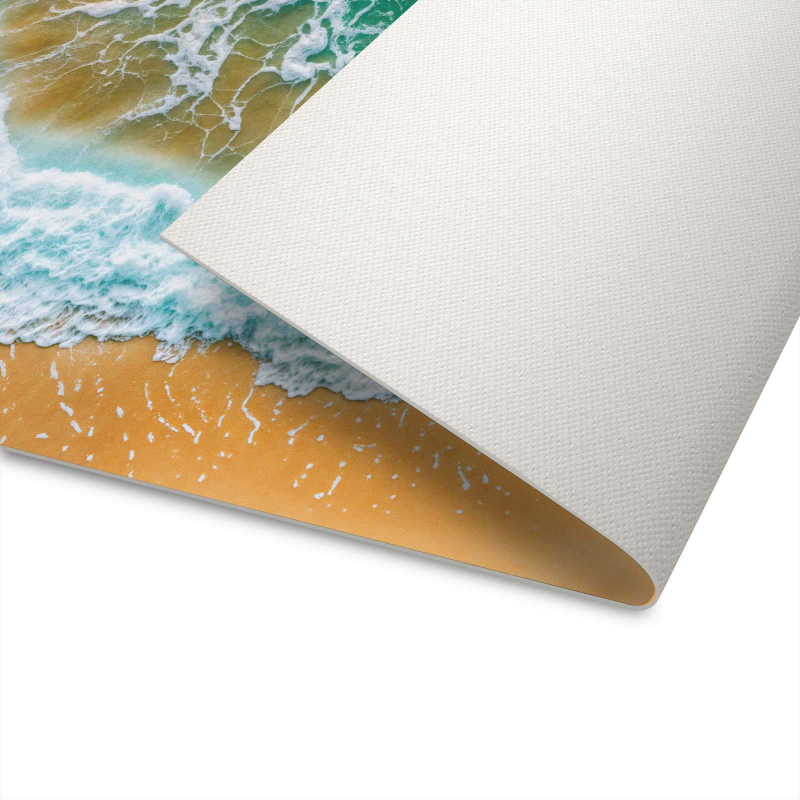 Flacher Küchenteppich mit Motiv Meeresbrandung in der Unterseite