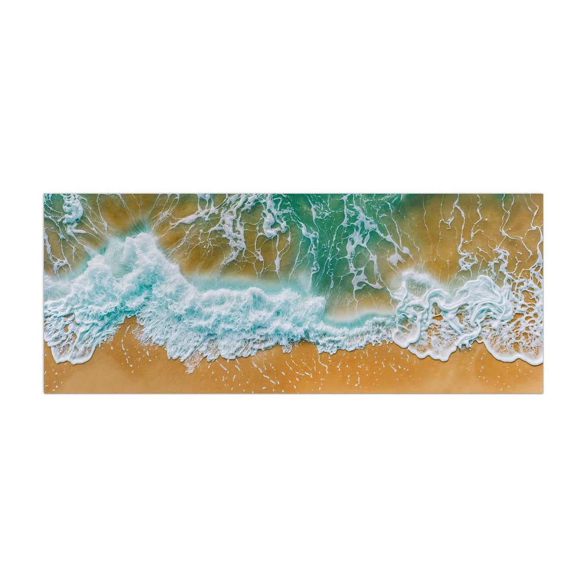 Küchenrückwand aus Glas Smaragdgrüne Brandung im Hochformat, Motiv bildfüllend von vorn
