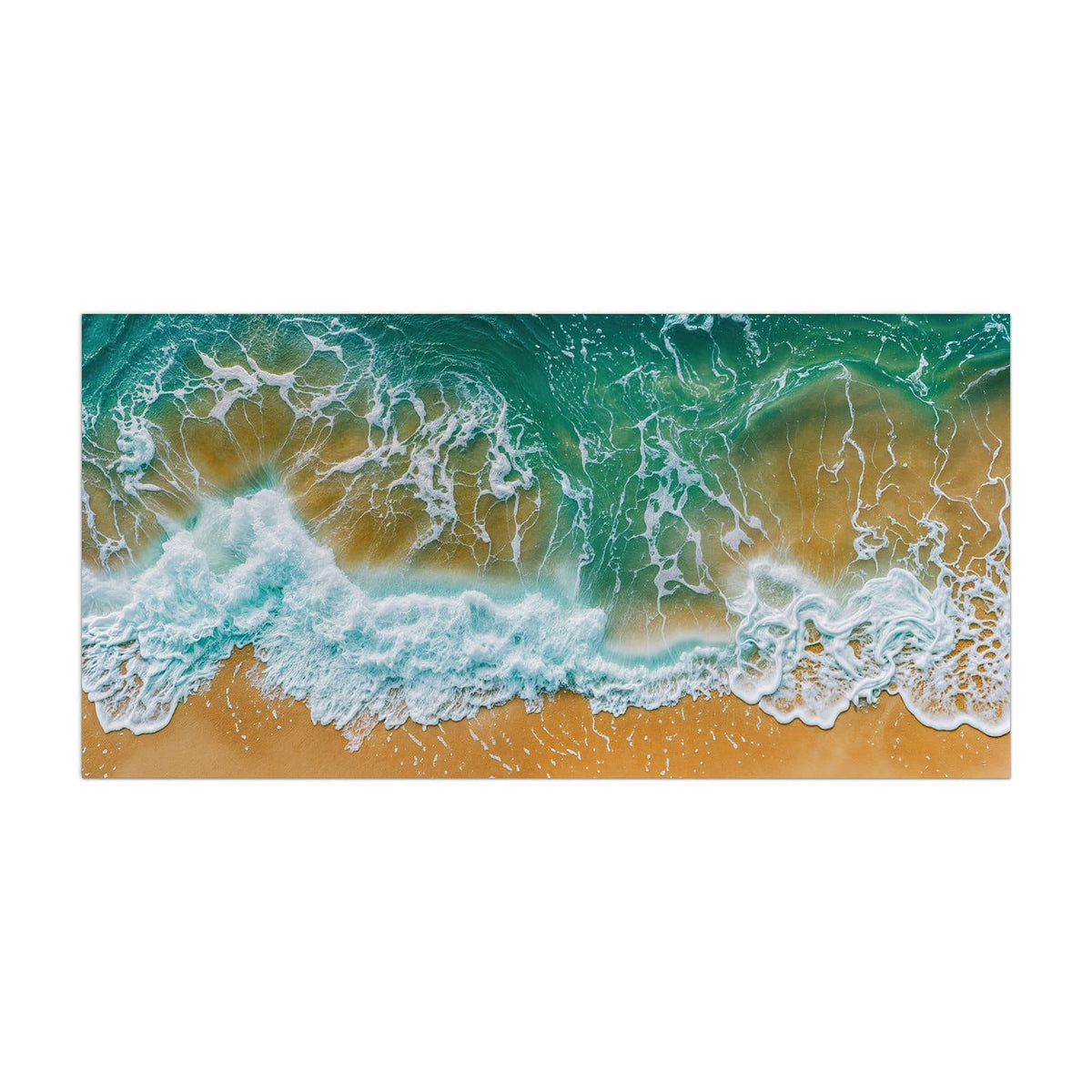 Küchenrückwand aus Glas Smaragdgrüne Brandung im Hochformat, Motiv bildfüllend von vorn