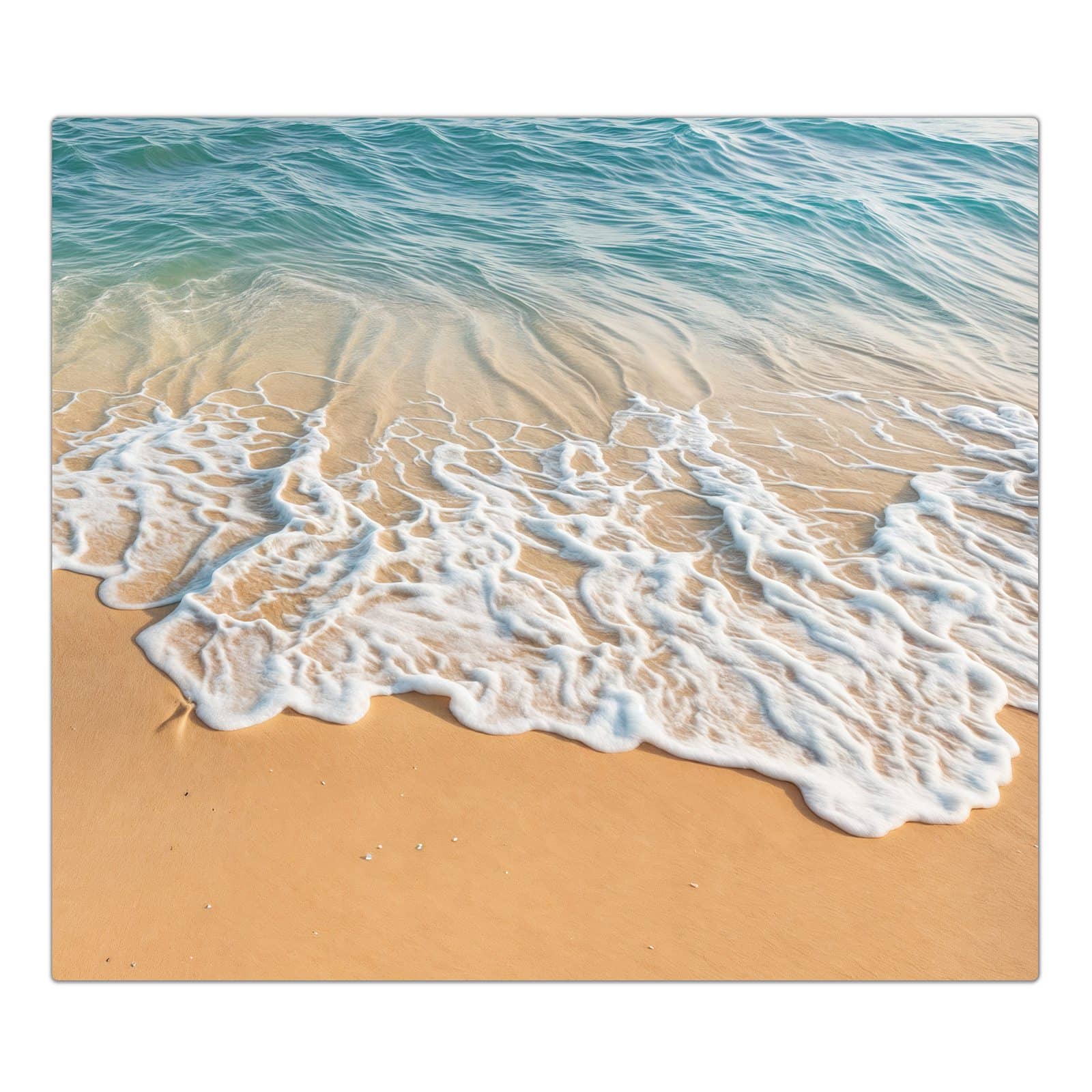 1-teilige Herdabdeckplatte aus Glas mit Wellen am Strand-Motiv in der Frontansicht