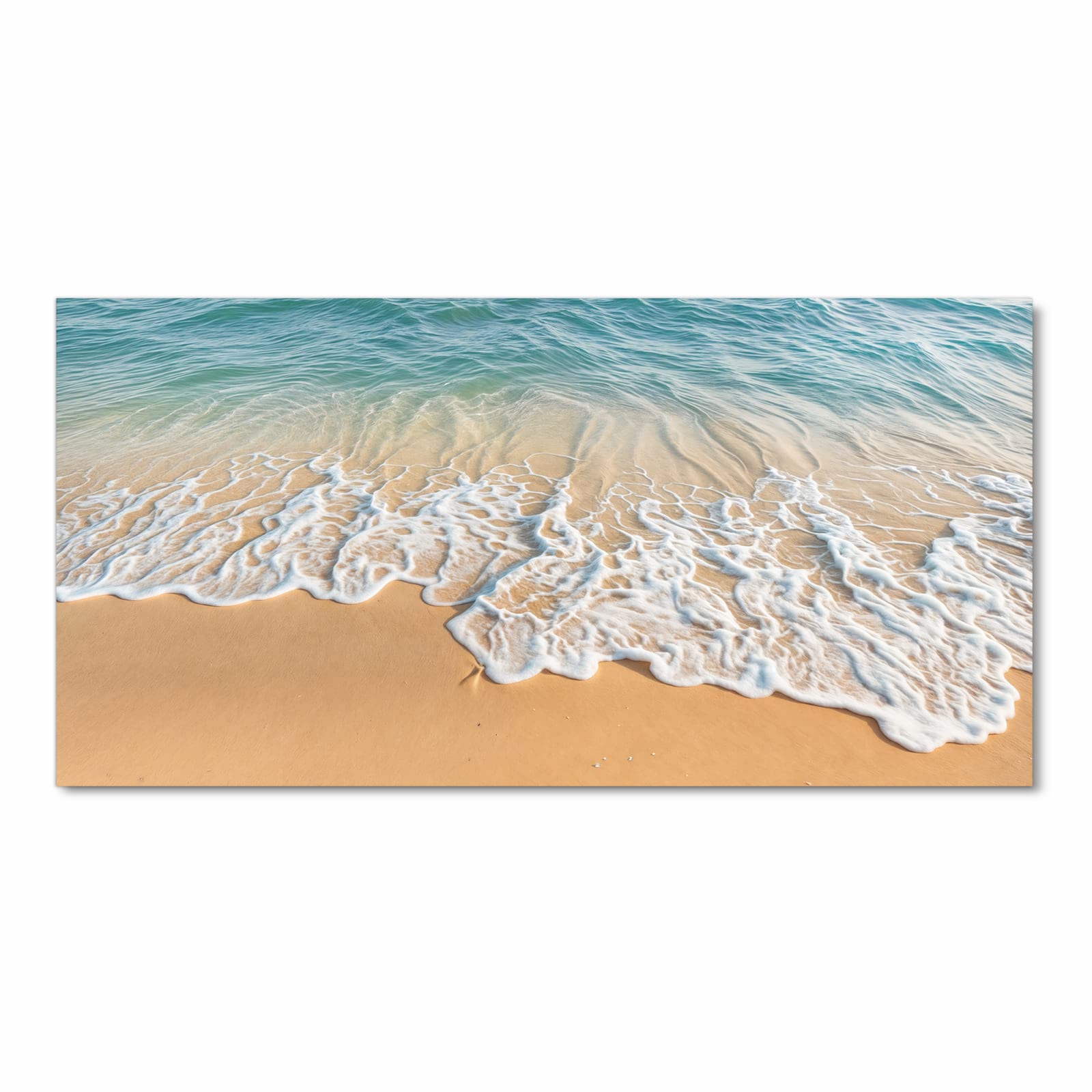 Geräuschdämpfender Küchenteppich mit Motiv Wellen am Strand in Frontansicht