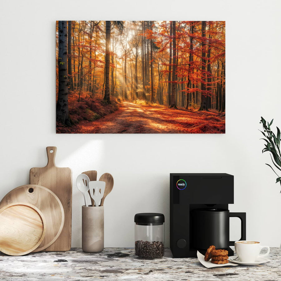 Maße Metall Magnettafel - Waldweg im Herbstlicht