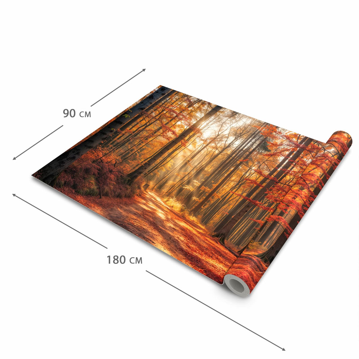 Küchenteppich mit Motiv Herbstlicher Waldweg in der Grösse 60x180 cm für sicheres Aufbewahren