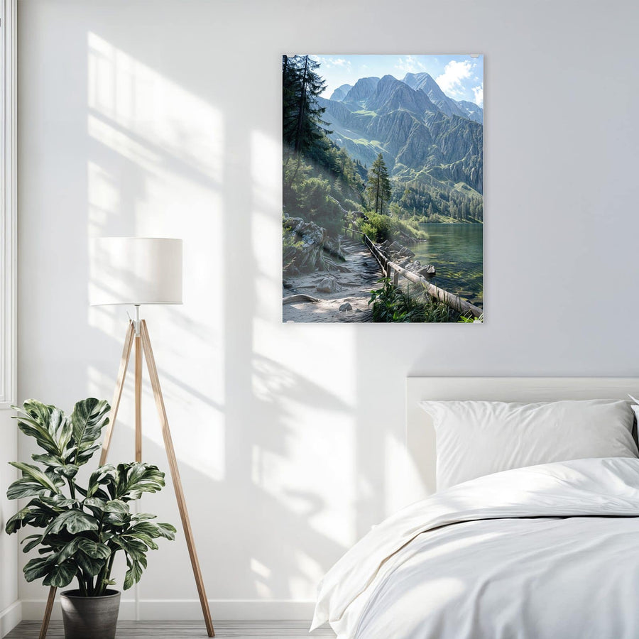 Maße Wandbild - Grüner Bergsee - Hochformat