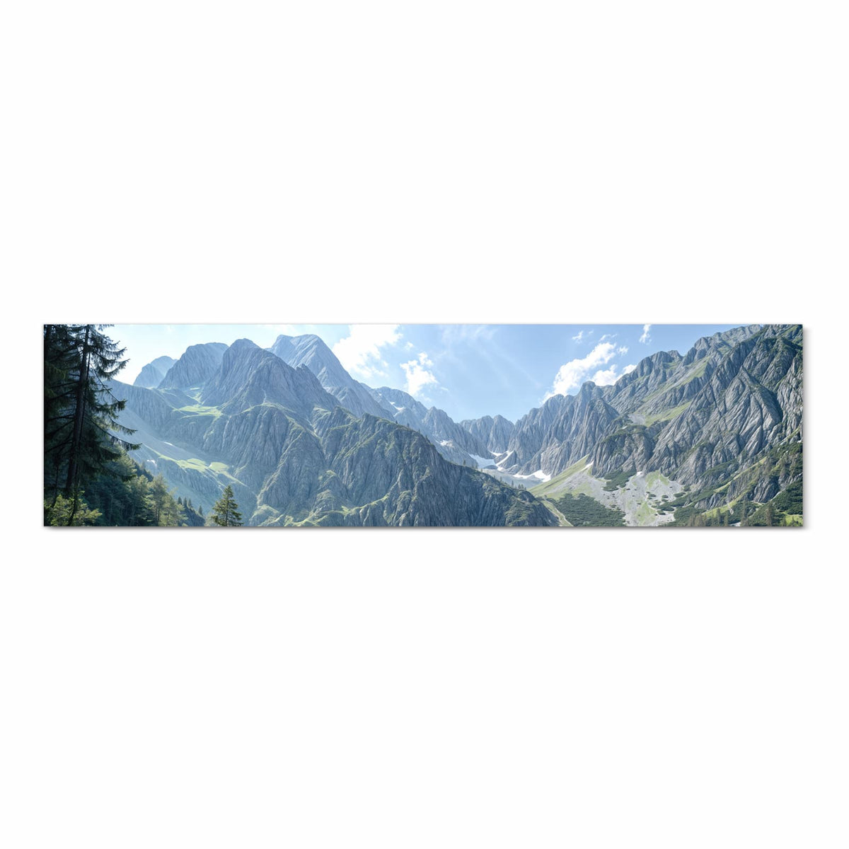 Wasserabweisender Läufer für die Küche mit Motiv Berglandschaft See in Frontansicht
