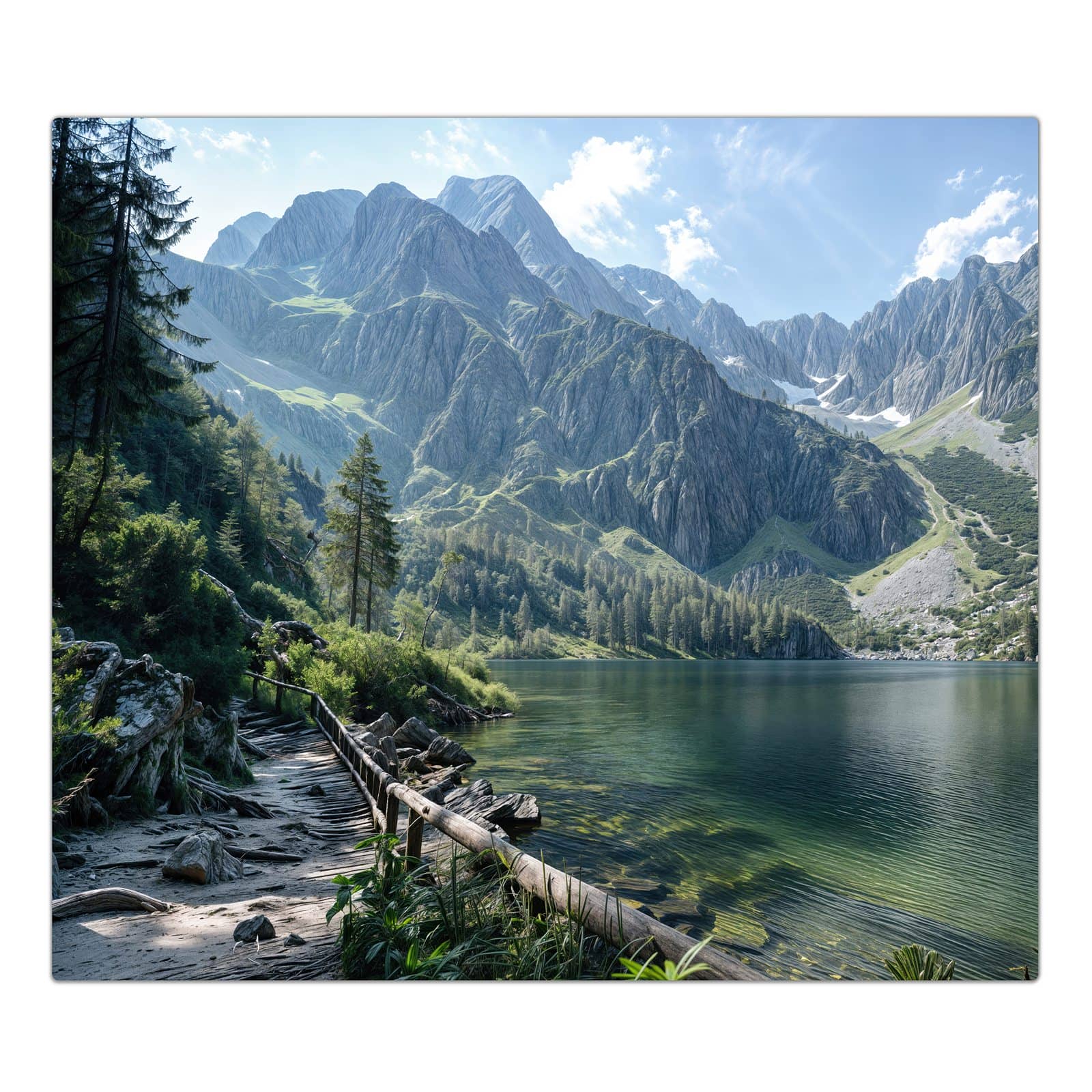 1-teilige Abdeckplatten für Herd mit Berglandschaft See-Motiv in der Frontansicht #grösse_1-Teilig (60x52cm)