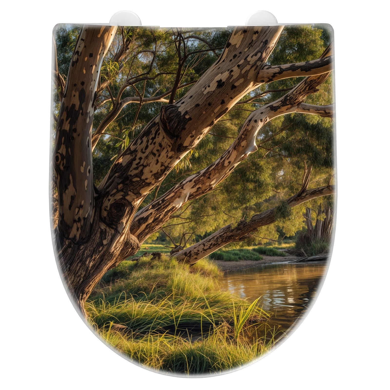 WC-Sitz mit Absenkautomatik Baum am Flussufer