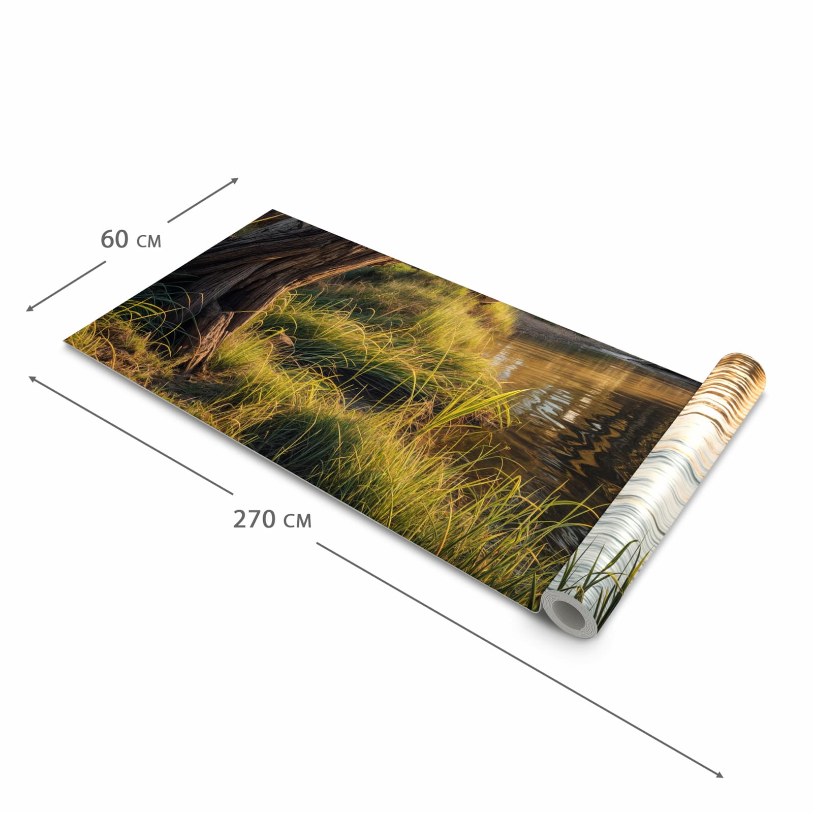 Langlebiger Küchenläufer mit Motiv Baum am Flussufer in der Grösse 60x150 cm