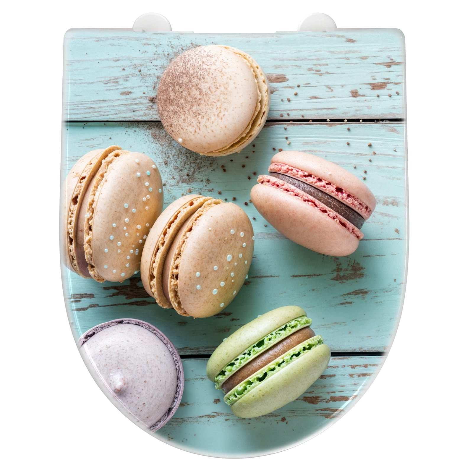 WC-Sitz mit Absenkautomatik Macarons auf Holz