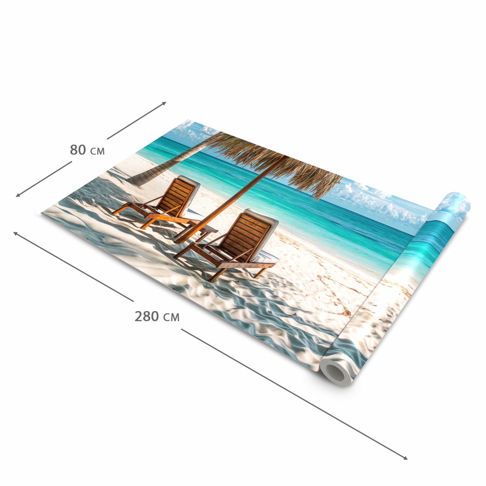 UV-beständiger Küchenläufer mit Motiv Strandparadies in der Grösse 90x240 cm