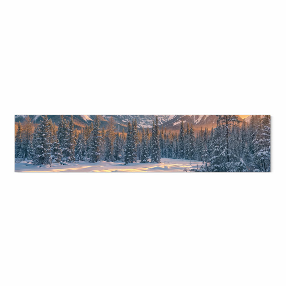 Schmutzabweisender Küchenteppich mit Motiv Berglandschaft Winter in Frontansicht