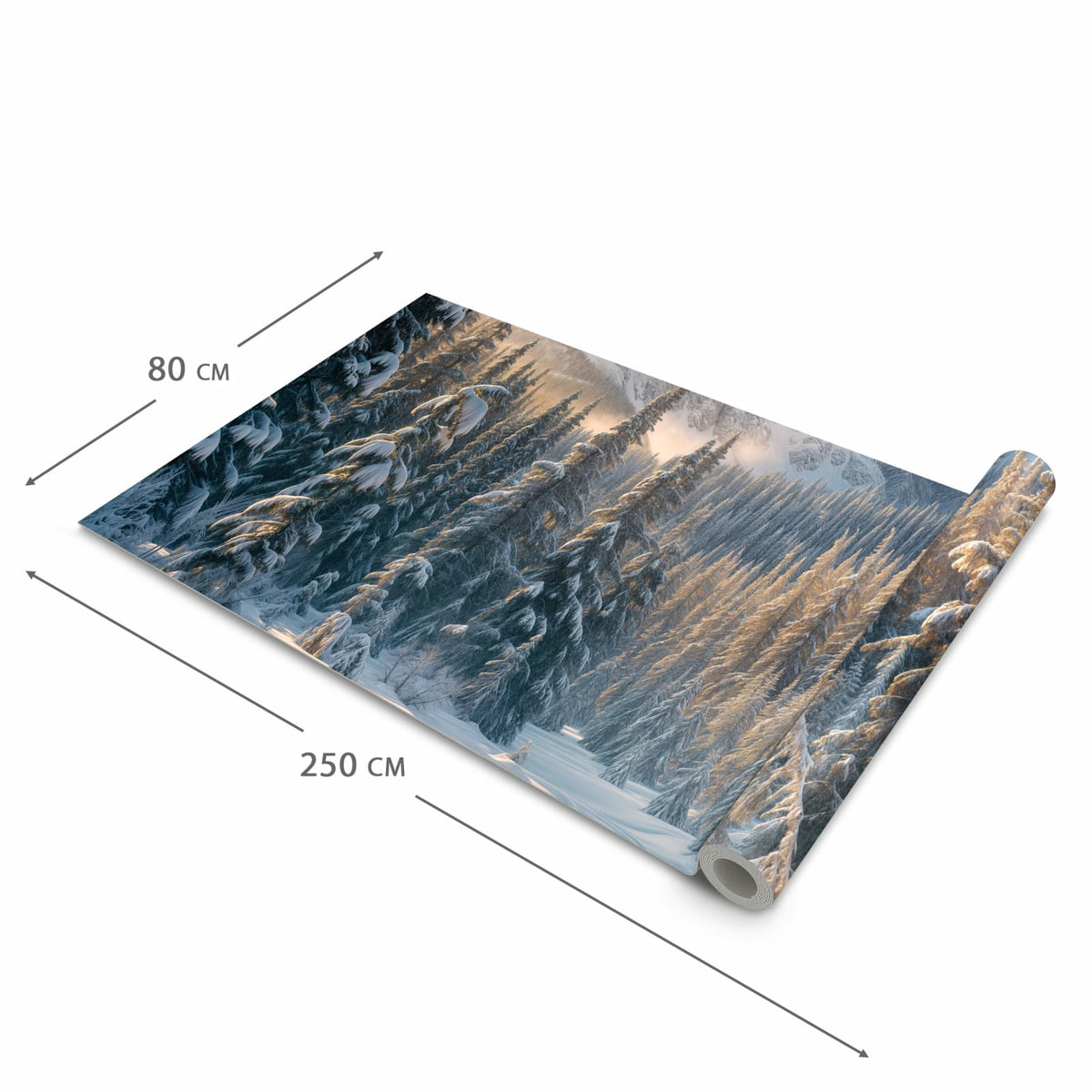 Rutschfester Küchenläufer mit Motiv Winterlandschaft in der Grösse 90x180 cm für Trittkomfort
