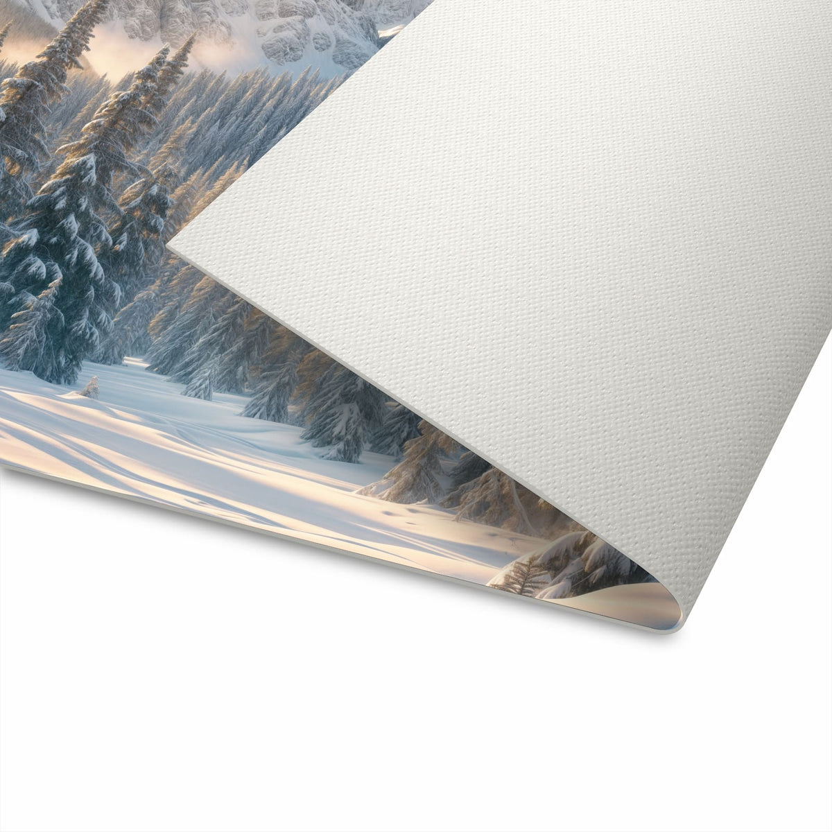 Pflegeleichter großer Küchenteppich mit Motiv Winterlandschaft in der Unterseite