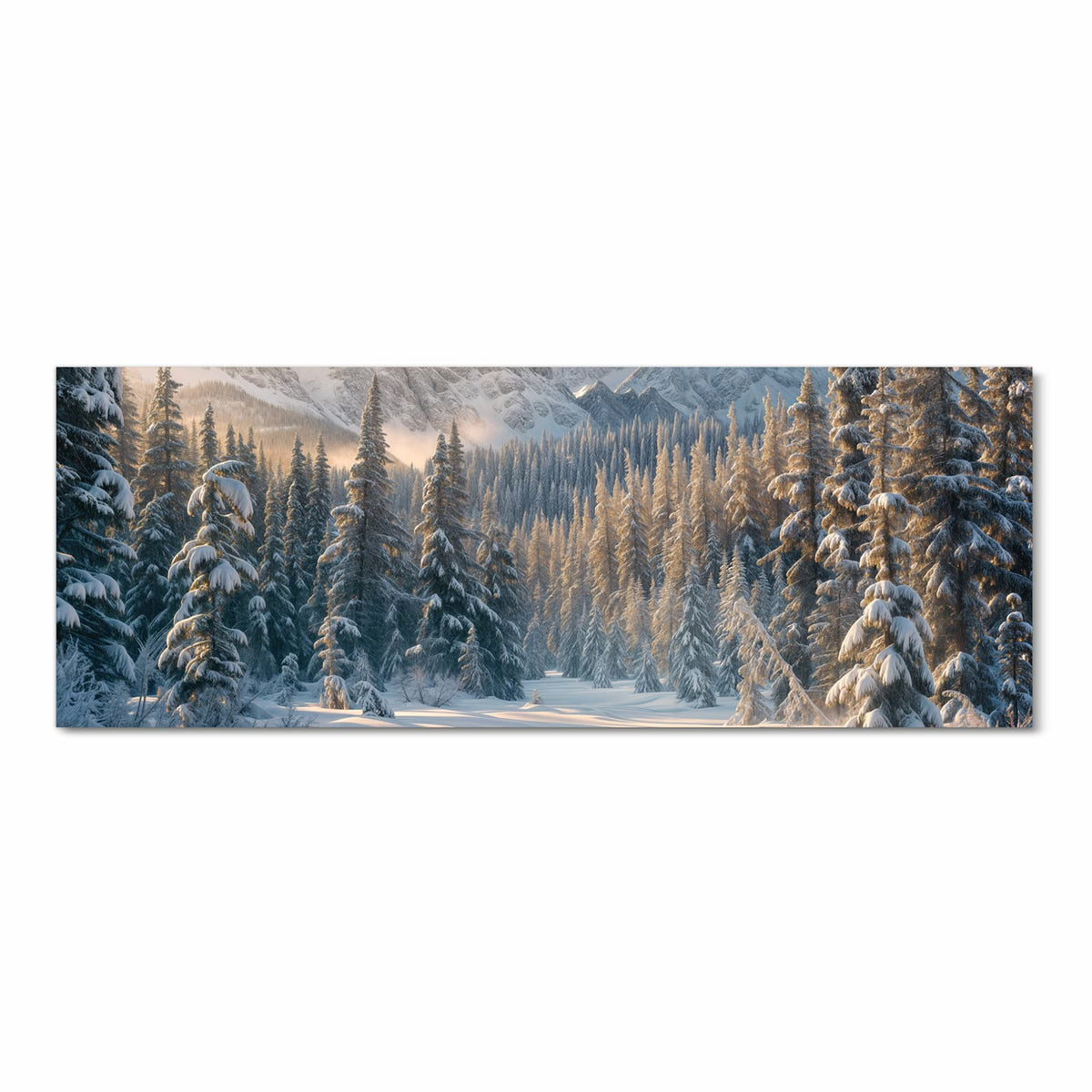 Abriebfester Bodenläufer Teppich mit Motiv Winterlandschaft in Frontansicht