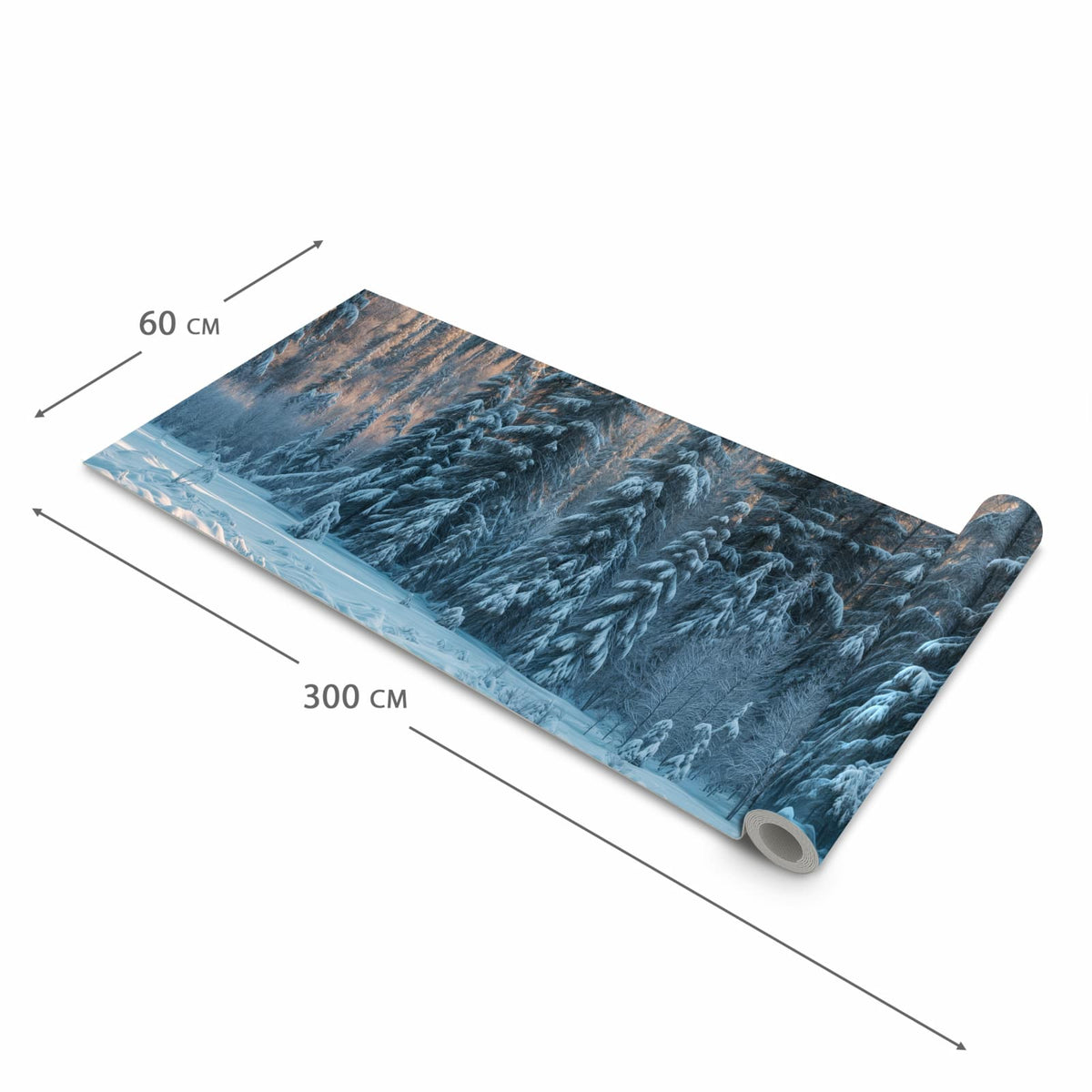 Hygienischer rutschfester Küchenteppich mit Motiv Schneebedeckte Berge in der Grösse 80x300 cm