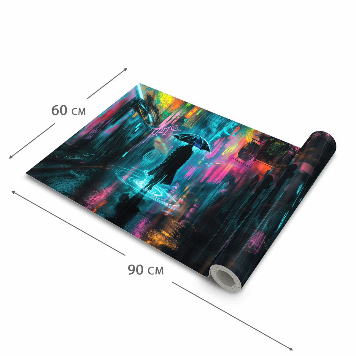 Küchenteppich mit Motiv Regen bei Nacht in der Grösse 80x250 cm für Ordnung & Übersicht