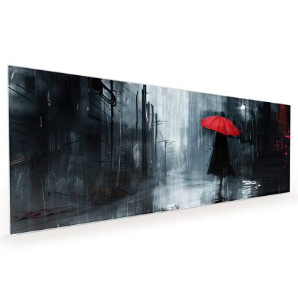 Küchenrückwand mit dem Motiv Roter Schirm im Regen