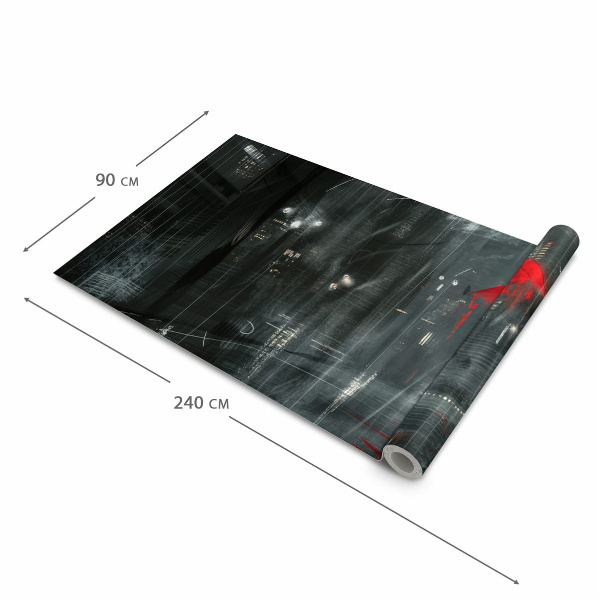 Waschbarer Teppich fürs Esszimmer mit Motiv Regenroter Schirm in der Größe 60x90 cm