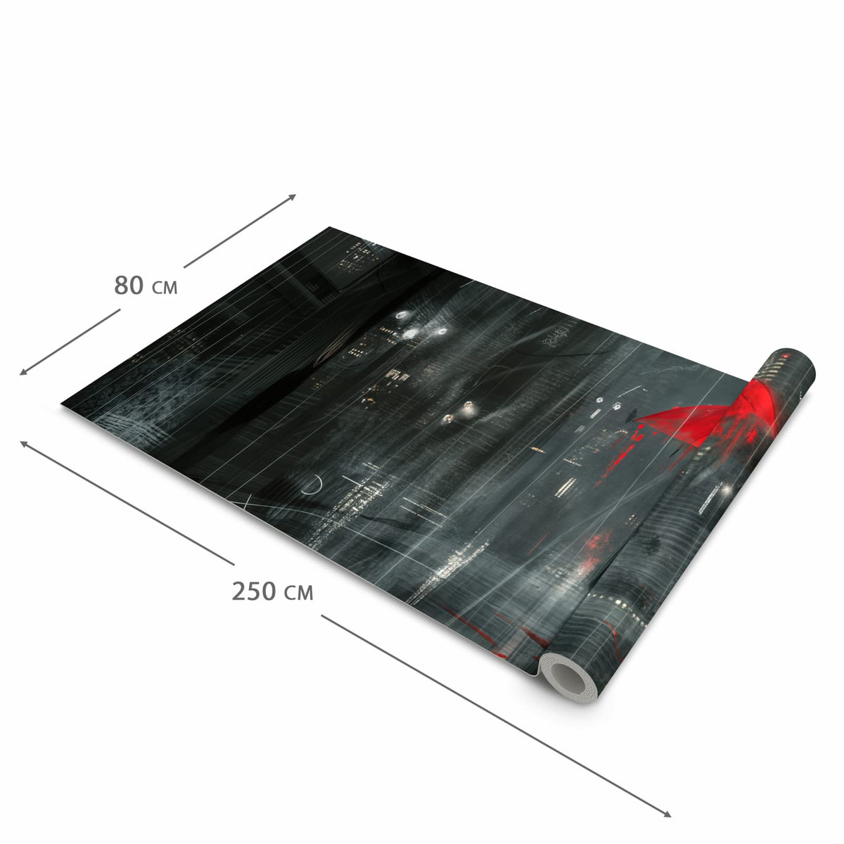 Pflegeleichter rutschfester Läufer mit Motiv Regenroter Schirm in der Grösse 60x90 cm