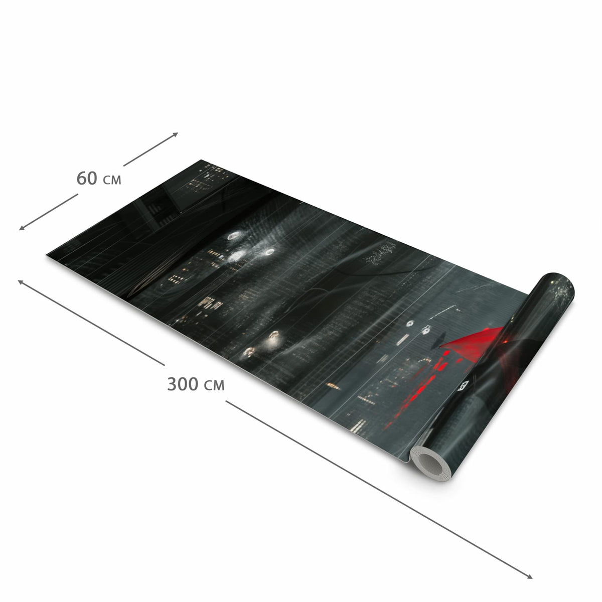 Pflegeleichter waschbarer Küchenläufer mit Motiv Regenroter Schirm in der Größe 60x90 cm
