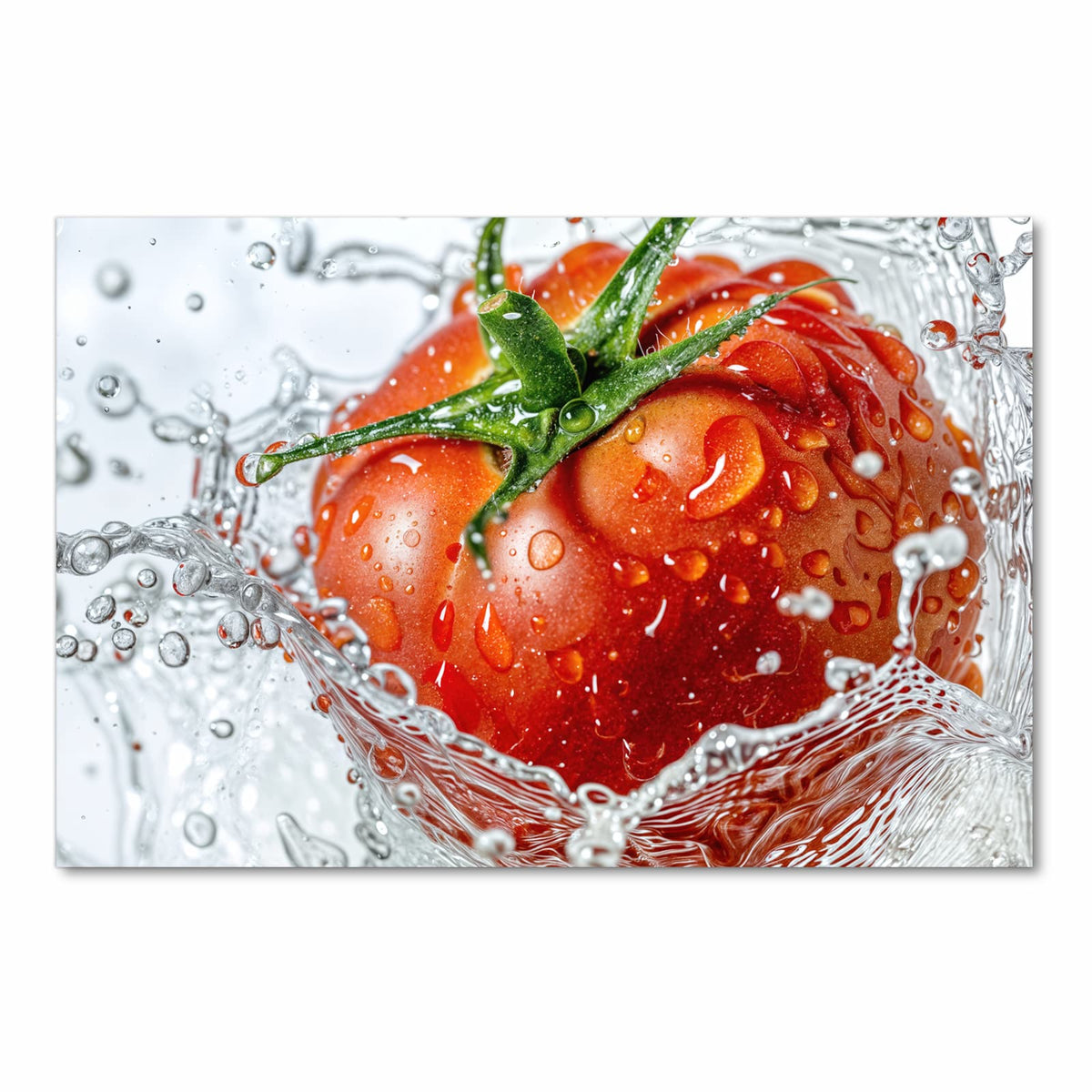 UV-beständiger Küchenteppich mit Motiv Tomate im Wasser in Frontansicht