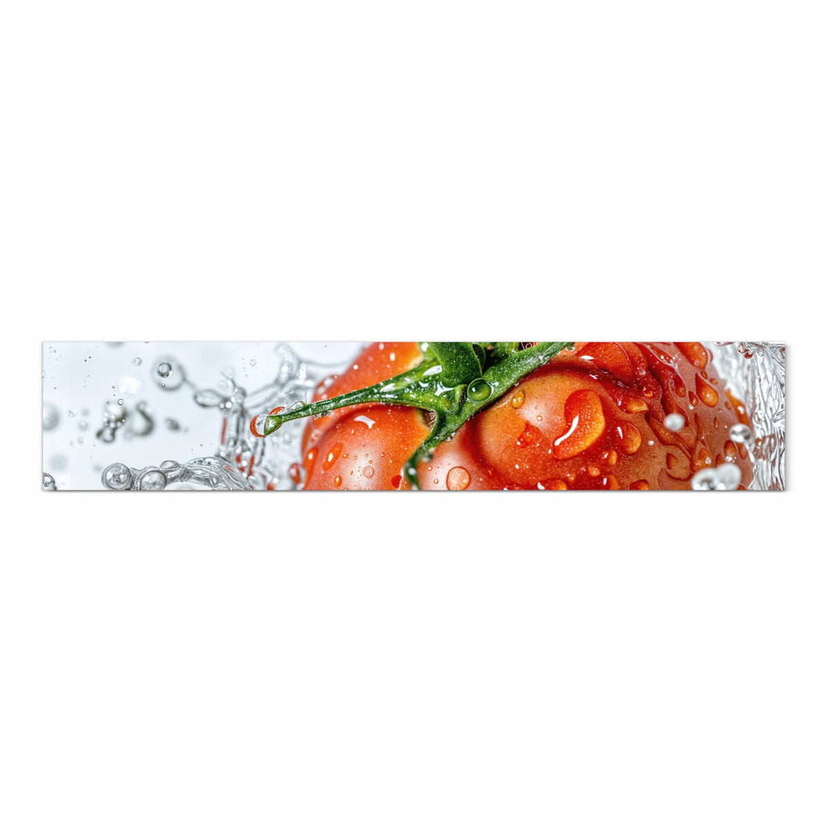 Abriebfester Küchenteppich mit Motiv Tomate im Wasser in Frontansicht - waschbar