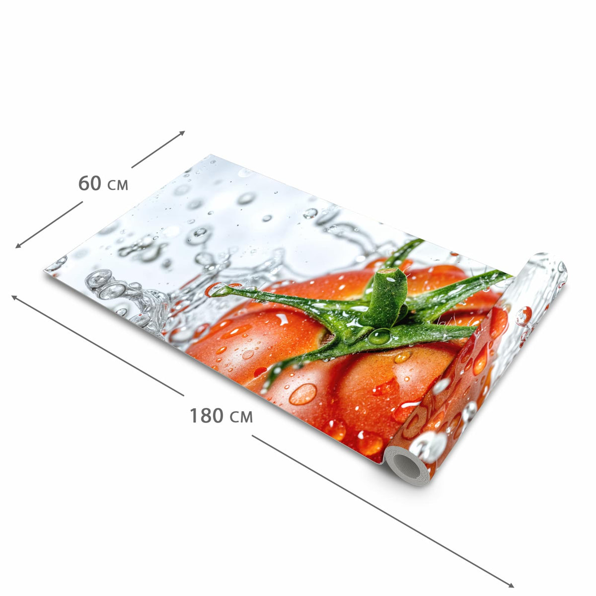 Komfortabler waschbarer Läufer für die Küche mit Motiv Tomate im Wasser in der Grösse 60x270 cm