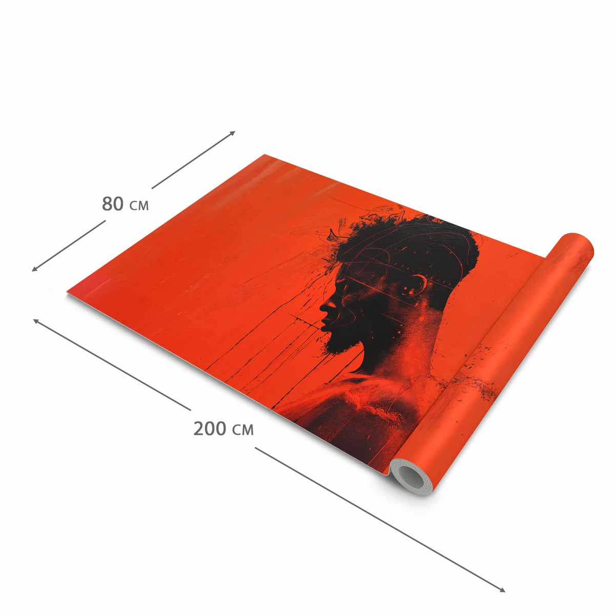 Geruchsneutraler Küchenteppich mit Motiv Dunkelrotes Profil in der Grösse 60x180 cm