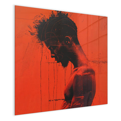 Magnettafel mit dem Motiv Silhouette vor Rot