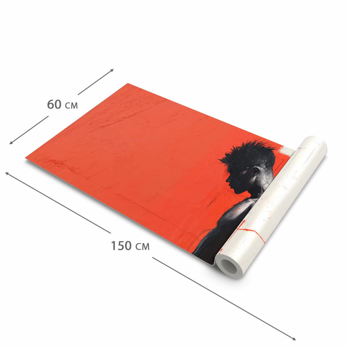 Strapazierfähiger waschbarer Küchenläufer mit Motiv Nachdenklicher Mann in der Größe 60x180 cm