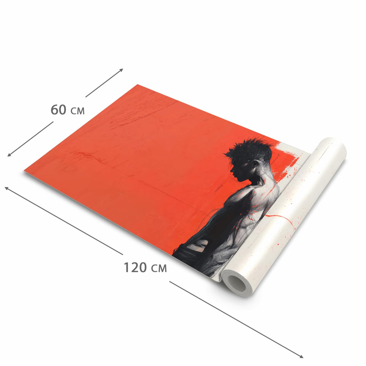 Hygienischer rutschfester Küchenläufer mit Motiv Nachdenklicher Mann in der Grösse 60x180 cm