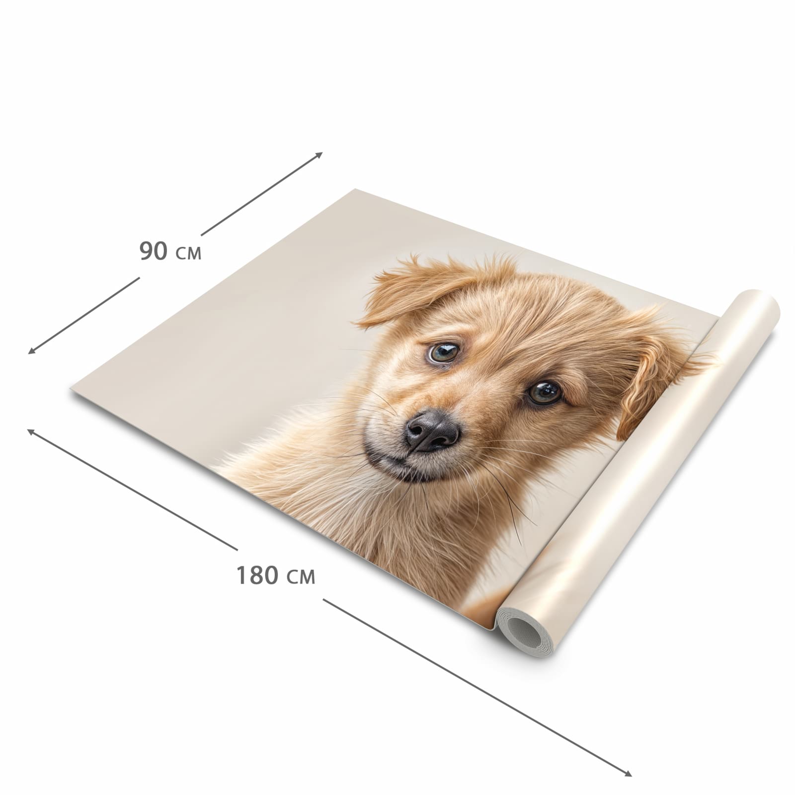 Rutschfester Küchenläufer mit Motiv Welpenbilde in der Grösse 60x180 cm