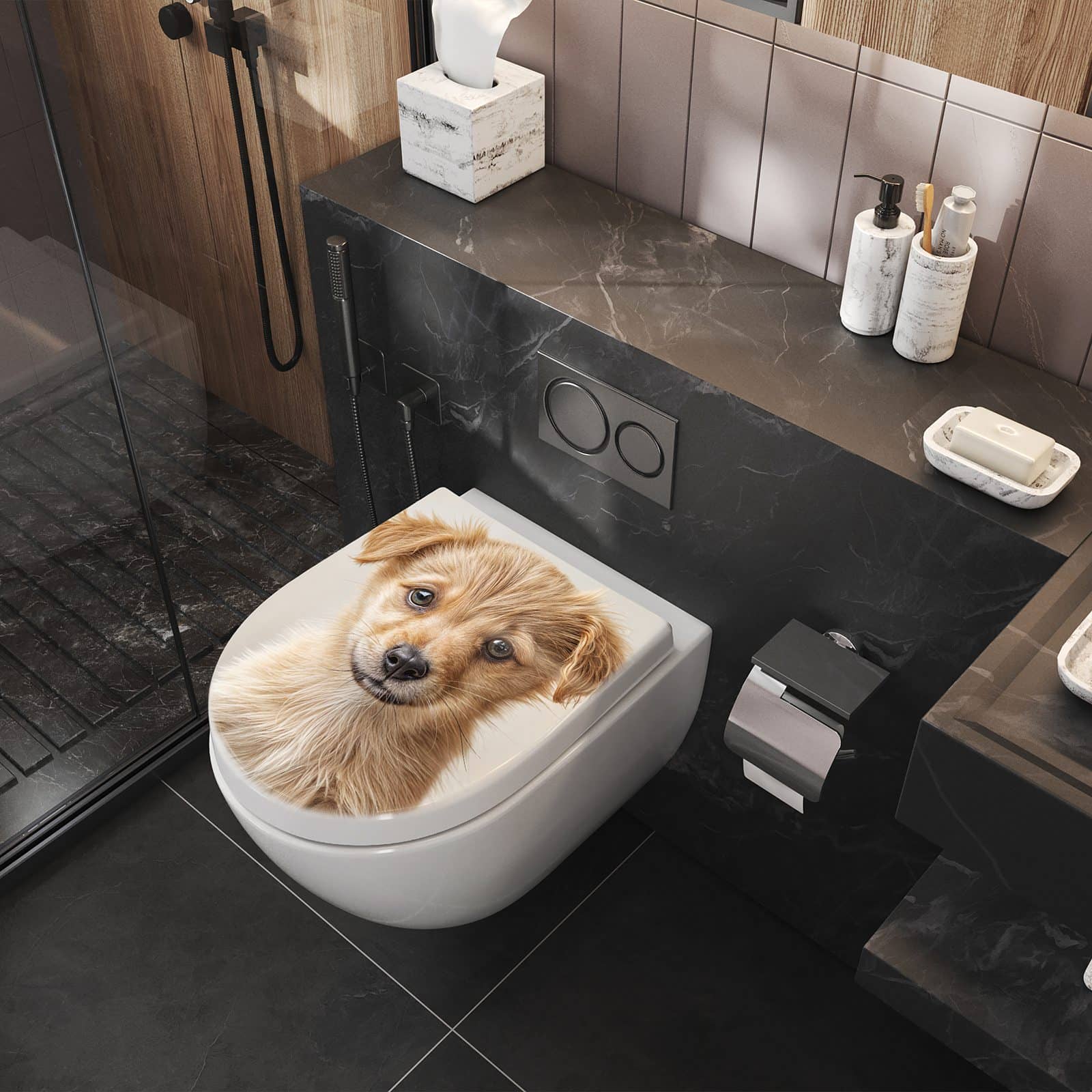 WC-Sitz mit Absenkautomatik Welpenbilde