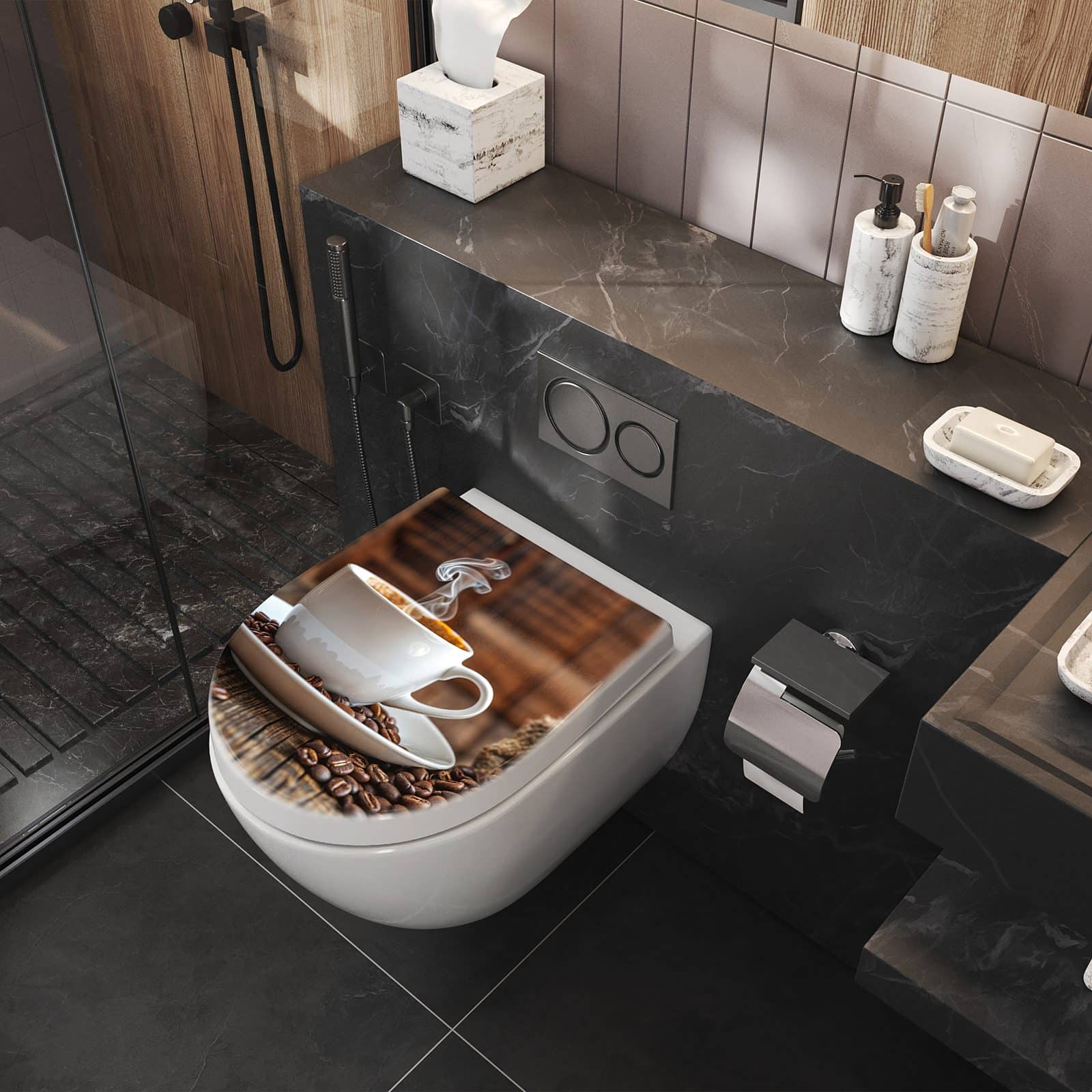 WC-Sitz mit Absenkautomatik Kaffeegenuss