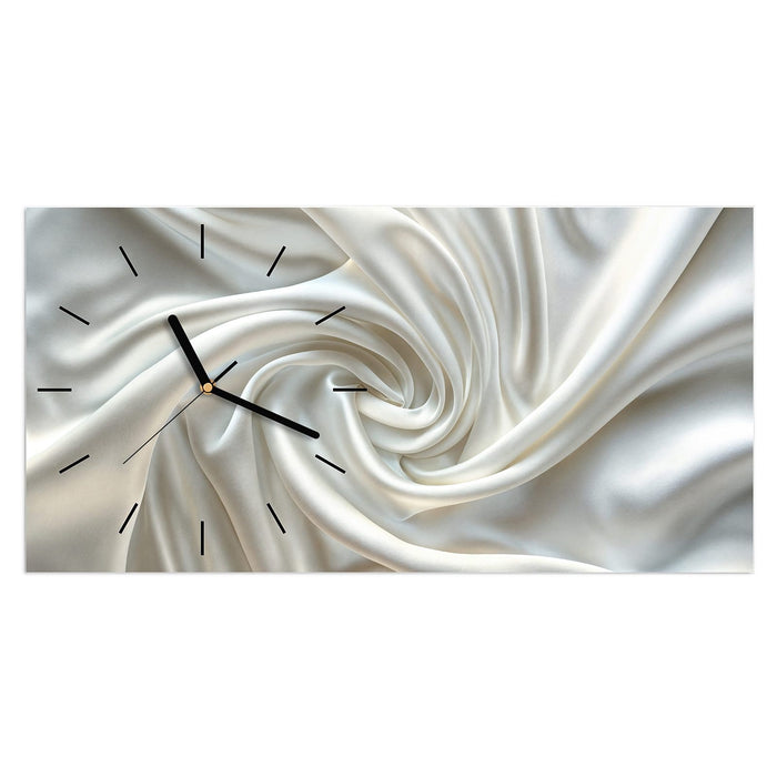 Wanduhr Seidene Textur aus Glas – Querformat 60 × 30 cm mit Ziffernblatt Linie