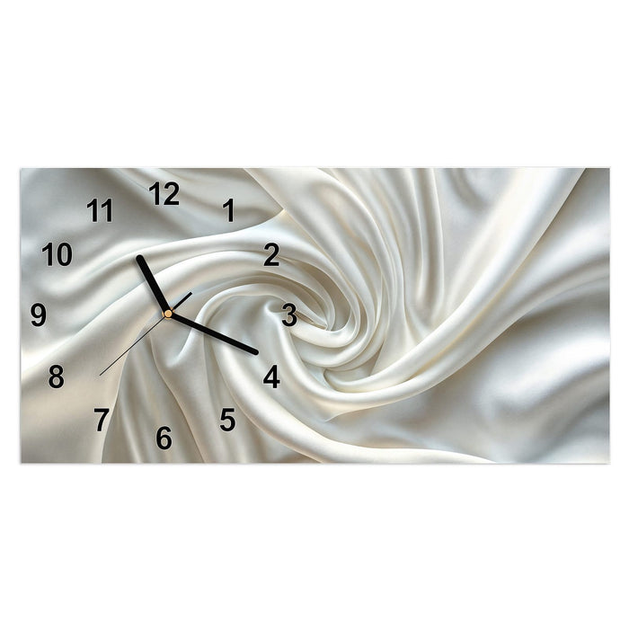 Wanduhr Seidene Textur aus Glas – Querformat 60 × 30 cm mit Ziffernblatt Modern
