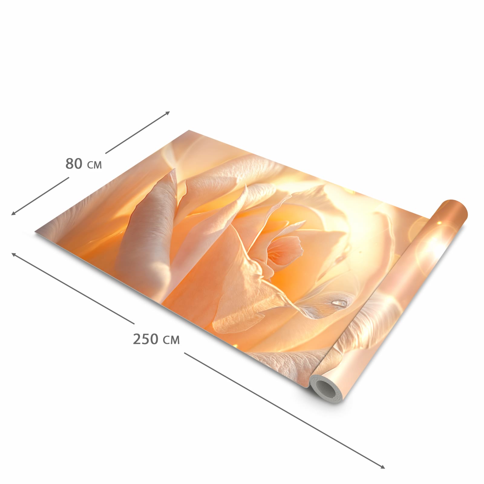 Zeitsparender Küchenläufer mit Motiv Leuchtende Blüte in der Grösse 90x240 cm