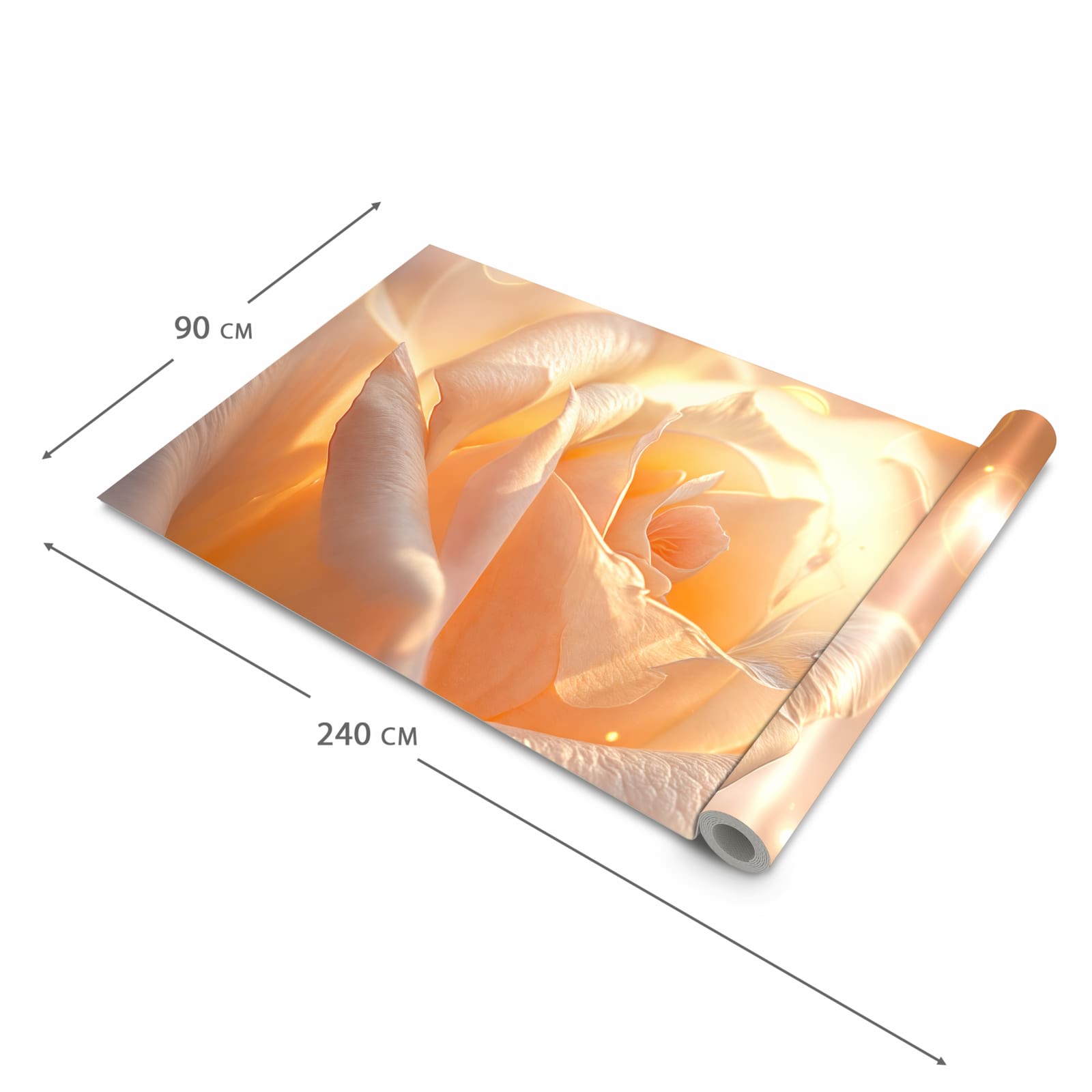 Rutschfester Küchenläufer mit Motiv Leuchtende Blüte in der Grösse 90x240 cm für Trittkomfort