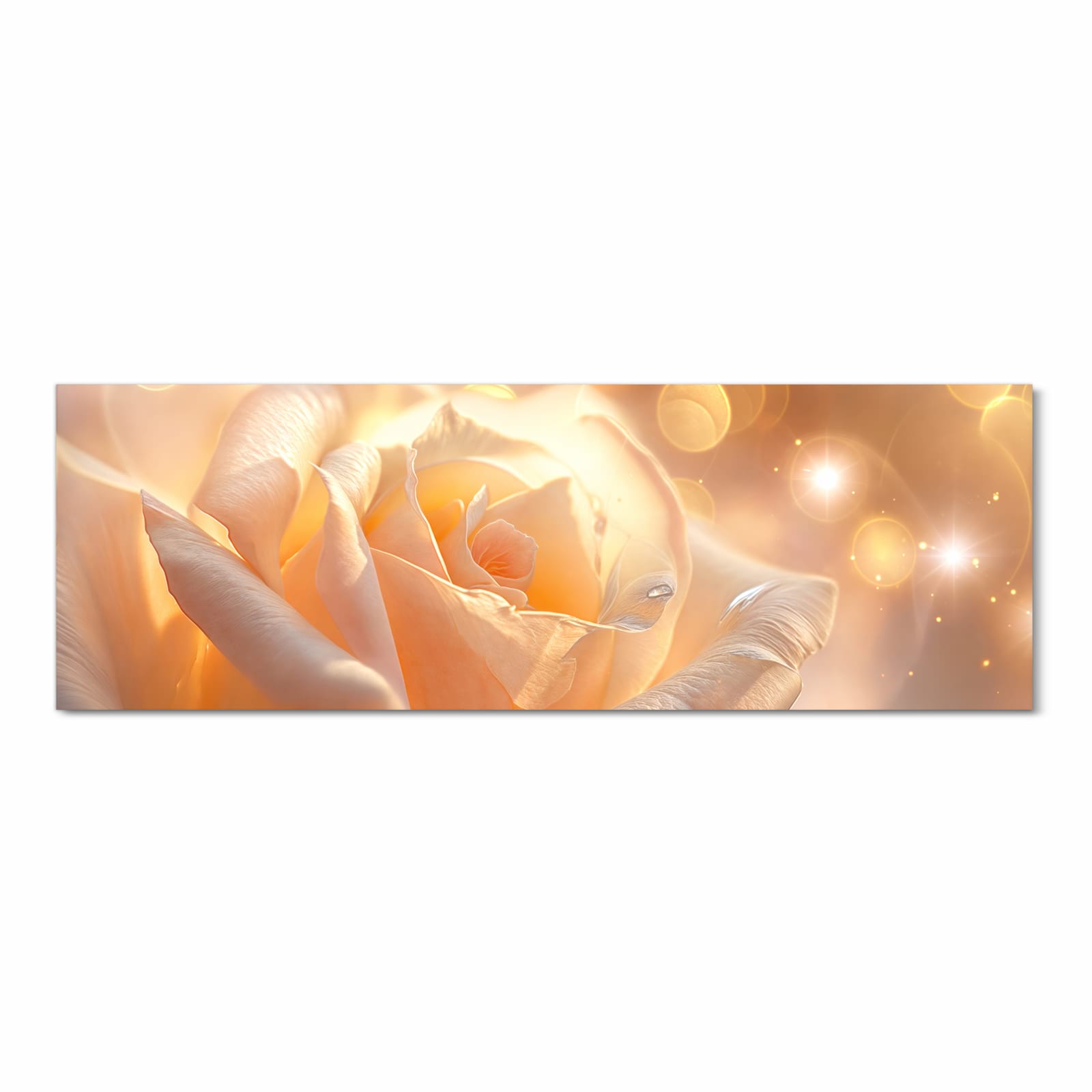 Formstabiler Küchenteppich mit Motiv Leuchtende Blüte in Frontansicht