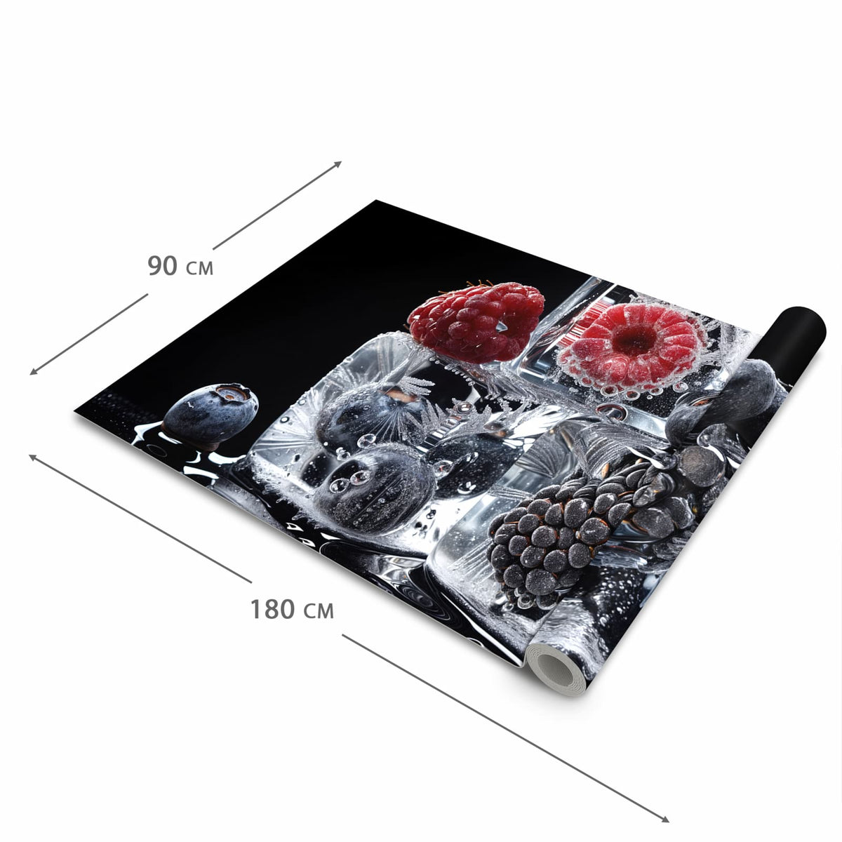 Wasserabweisender waschbarer Küchenläufer mit Motiv Gefrorene Früchte in der Grösse 90x240 cm